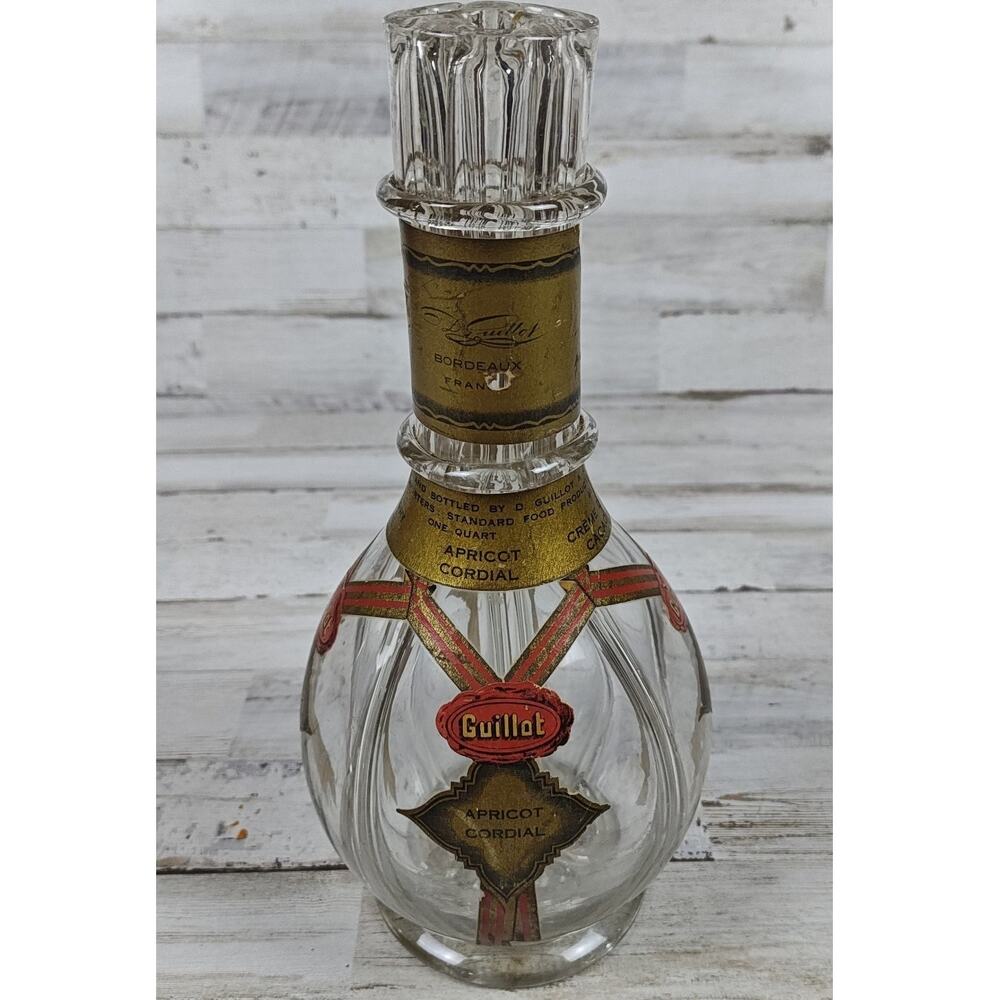 Vtg Guillot Bordeaux France Hand Blown 4 Chamber Glass Decanter Bottle Stopper